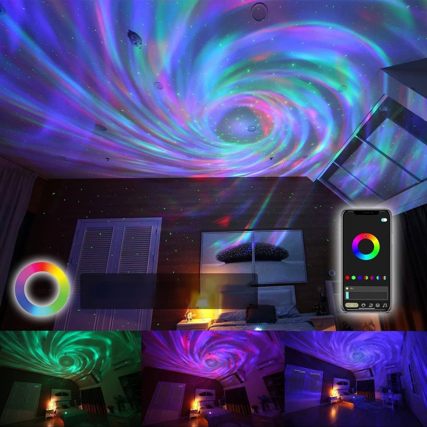 Bluetooth Connectivity Night Light Galaxy Projector