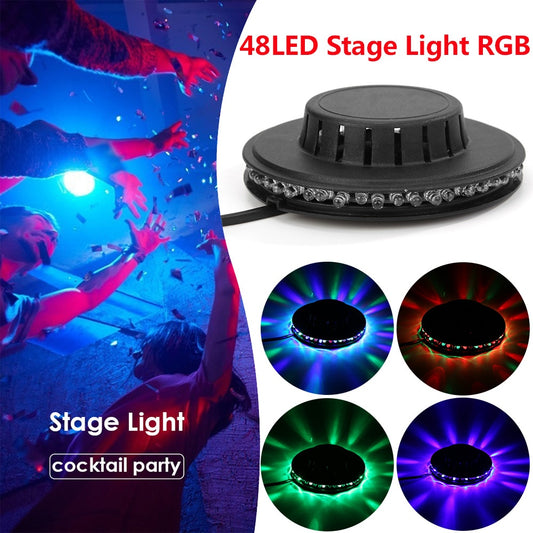 Home Party Disco Lights 48LED RGB  Stage Backlight Wall Decor Flash Lights